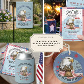 US 250th Anniversary Hand Drawn Bell Eagle Kaart