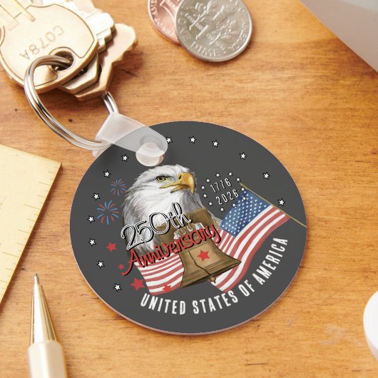 US 250th Anniversary Patriotic Eagle Keychain