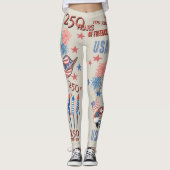 US 250th Anniversary Patriotic Gnome Leggings (Voorkant)