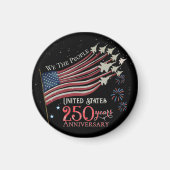US 250th Anniversary We the People Liberty Round Magneet (Voorkant)