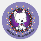 US 4e juli Ronde Sticker (Voorkant)