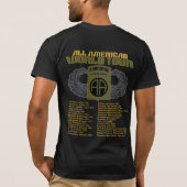 US 82ND AIRBORNE DIV. WERELDTOUR "ALLE AMERIKAANS" T-SHIRT (Achterkant)