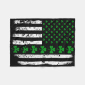  Us A Flag beroemd gemaakt door St Patricks Day Lu Fleece Deken (Voorkant (Horizontaal))