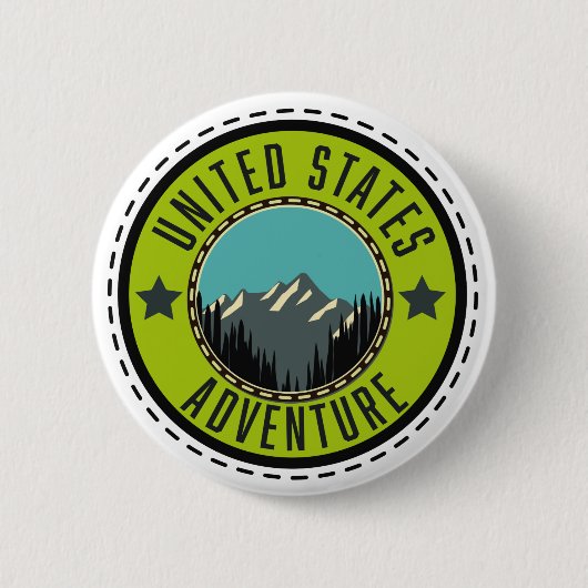 US Adventure logo Classic Round Sticker Ronde Button 5,7 Cm (Voorkant)