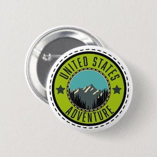 US Adventure logo Classic Round Sticker Ronde Button 5,7 Cm