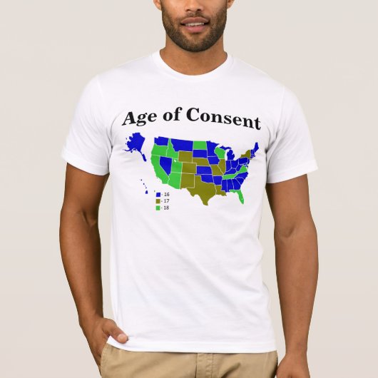 US - Age of Consent Map! T-shirt (Voorkant)