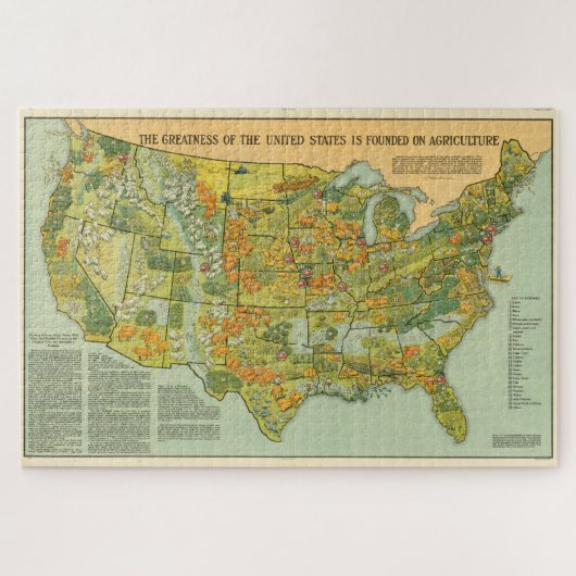  US Agricultural Map (1922) Legpuzzel (Horizontaal)