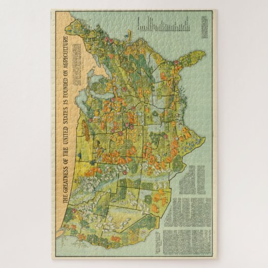 US Agricultural Map (1922) Legpuzzel (Verticaal)