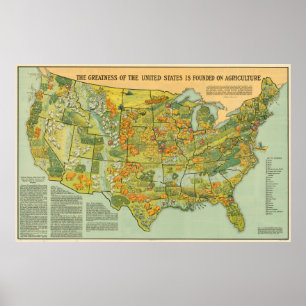 US Agricultural Map (1922) Poster