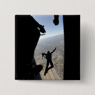 US Air Force Academy Parachute Team Vierkante Button 5,1 Cm