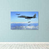 US Air Force F-15E Strike Eagle vliegtuig Canvas Afdruk (Insitu (Houten vloer))