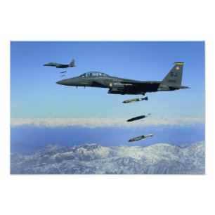 US Air Force F-15E Strike Eagle vliegtuig Foto Afdruk