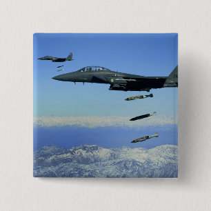 US Air Force F-15E Strike Eagle vliegtuig Vierkante Button 5,1 Cm