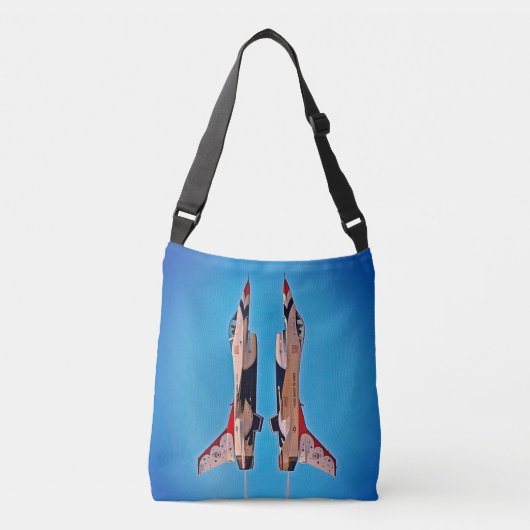 US Air Force Jet Airplanes Thunderbird F16 USAF Crossbody Tas (Voorkant)