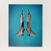 US Air Force Jet Airplanes Thunderbird F16 USAF J Legpuzzel (Verticaal)