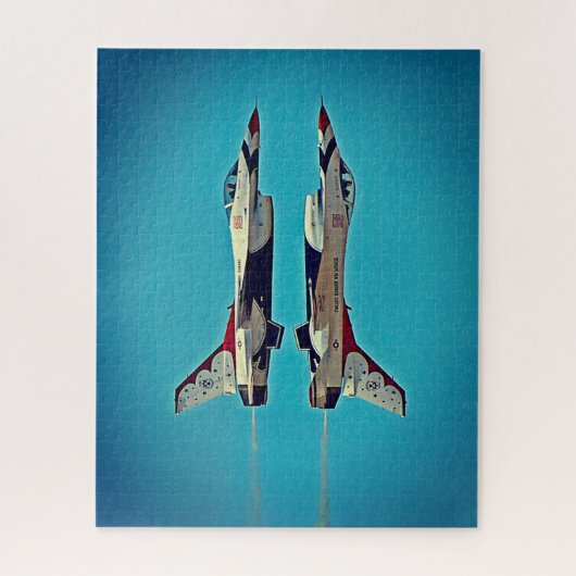 US Air Force Jet Airplanes Thunderbird F16 USAF J Legpuzzel (Verticaal)