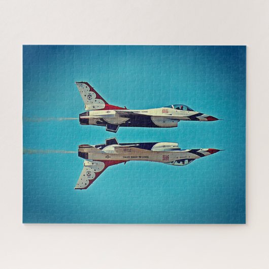 US Air Force Jet Airplanes Thunderbird F16 USAF J Legpuzzel (Horizontaal)