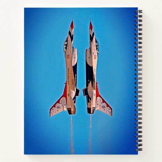 US Air Force Jet Airplanes Thunderbird F16 USAF Notitieboek (Achterkant)
