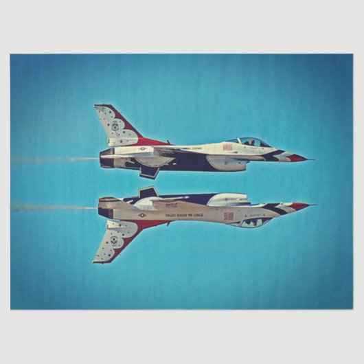 US Air Force Jet Airplanes Thunderbird F16 USAF Tissuepapier (Voorkant)