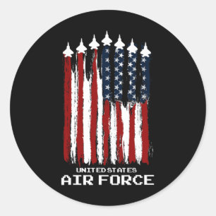 US Air Force Veterans USA Amerikaanse Vlag 4t Ronde Sticker