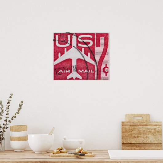  US Air Mail Travel Poster (Keuken)