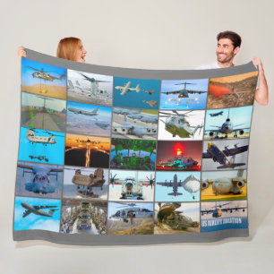 US AIRLIFT AVIATION "MONTAGE" FLEECE DEKEN