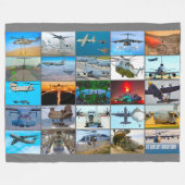 US AIRLIFT AVIATION "MONTAGE" FLEECE DEKEN (Voorkant (Horizontaal))