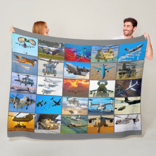 US AIRLIFT AVIATION "MONTAGE" FLEECE DEKEN