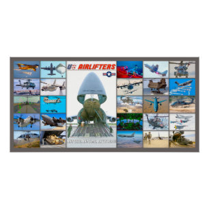 US AIRLIFT VLIEGTUIG "MONTAGE" PERFECT POSTER