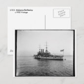 US Alabama Battleship c1902 Briefkaart (Voorkant / Achterkant)