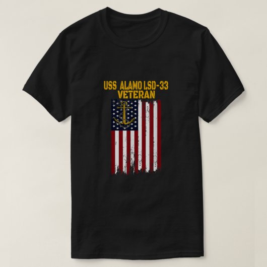 US Alamo LSD-33 Dock Landing Ship Veteran Veteran T-shirt (Design voorkant)