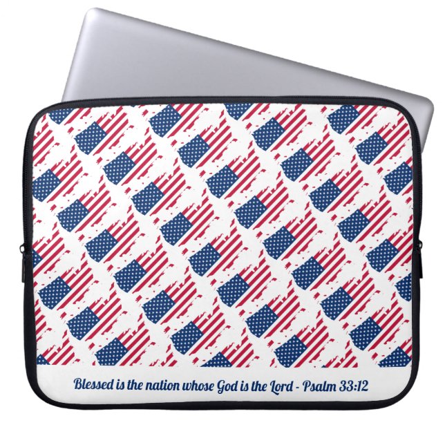 US AMERICA Christelijk gebufferde natielaptop Laptop Sleeve (Voorkant)