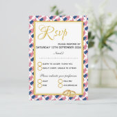 US AMERICA Christelijke Schrift Custom Wedding RSVP Kaartje (Staand voorkant)