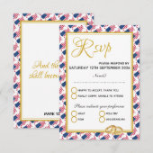 US AMERICA Christelijke Schrift Custom Wedding RSVP Kaartje (Voorkant / Achterkant)