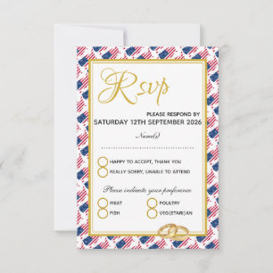US AMERICA Christelijke Schrift Custom Wedding RSVP Kaartje