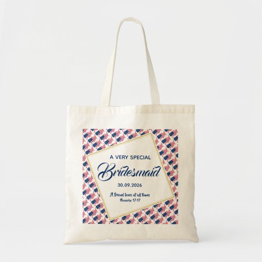 US AMERICA Christelijke Scriptgeschrift Bridesmaid Tote Bag (Voorkant)