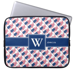 US AMERICA Christelijke Scriptmonogram laptop Sleeve
