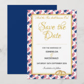 US AMERICA Custom Christelijke bruiloft Save The Date (Voorkant / Achterkant)