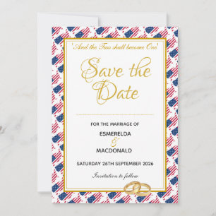 US AMERICA Custom Christelijke bruiloft Save The Date