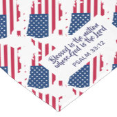 US AMERICA FLAG Blessed Nation Schriftgedeelte Korte Tafelloper (Hoek)