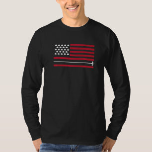 US America Flag Curling Team Curl 2 T-shirt