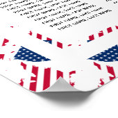 US AMERICA FLAG Custom Wedding 120 Seating Plan Poster (Hoek)