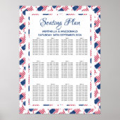 US AMERICA FLAG Custom Wedding 120 Seating Plan Poster (Voorkant)