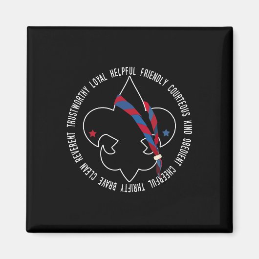 Us America Flag Scouting Law For Kids Magneet (Voorkant)