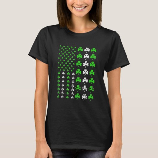 US America Flag Shamrock Clover St Patricks Day Pa T-shirt (Voorkant)