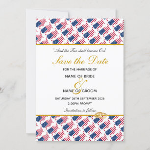 US AMERICA Special Event Wedding Celebration Save The Date