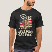 US American Best Cavapoo Dog Dad op Father Day D T-shirt (Voorkant)