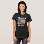 US American citizen 2023 with flag for new citizen T-shirt (Voorkant volledig)