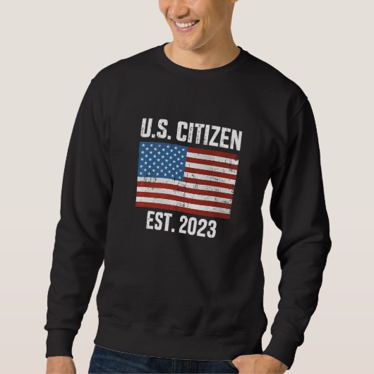 US American citizen 2023 with flag for new citizen Trui (Voorkant)