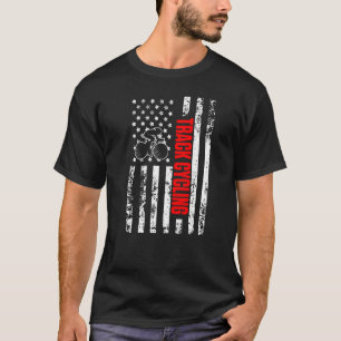 US American Flag Bike Sports Patriotic Indoor Trac T-shirt